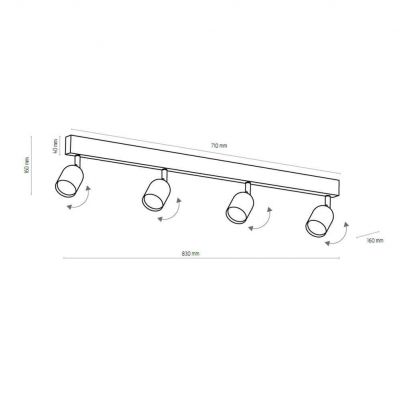 TK-Lighting lampa sufitowa TOP 4xGU10 LED max 50W (1009)