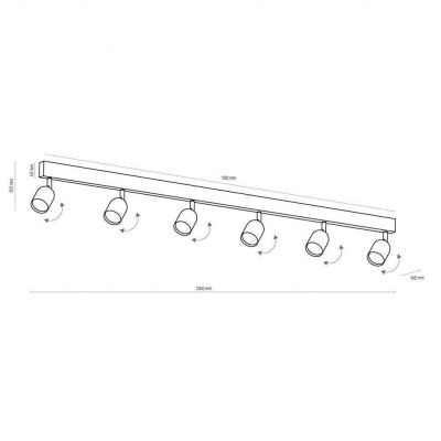 TK-Lighting lampa sufitowa TOP 6xGU10 LED max 50W (1019)