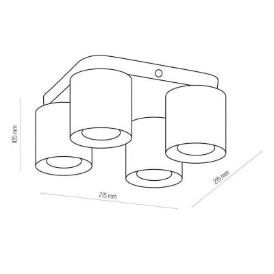 TK-Lighting lampa sufitowa VICO BLACK 4xGU10 - 50W (3412)