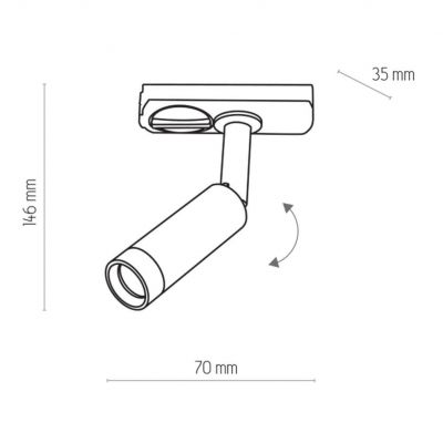 TK-Lighting głowica do szyny Tracer 1xAC COB* 5W  czarna (4141)