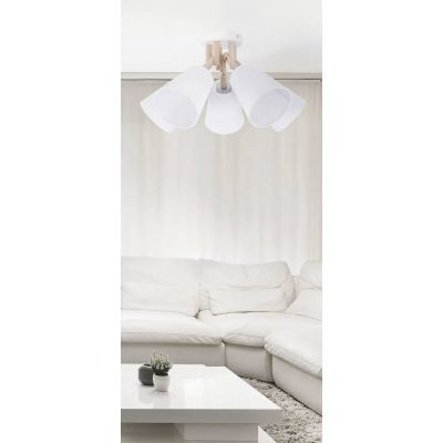 TK-Lighting lampa sufitowa VAIO WHITE naturalne drewno/biały 5xE27 666 (666)