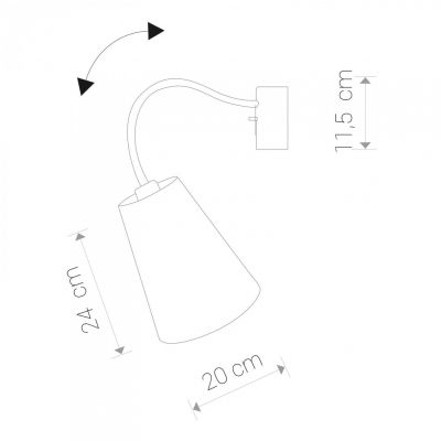 Lampa ścienna regulowana z włącznikiem FLEX SHADE I (9764)