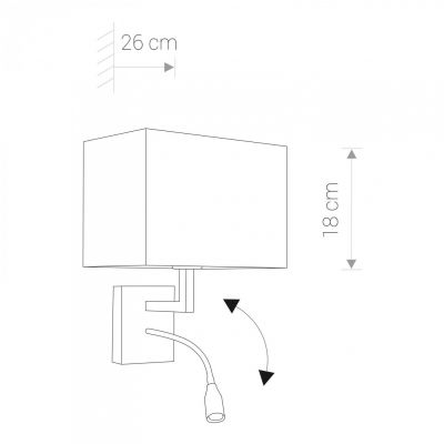 Nowodvorski LAMPA KINKIET Z WŁĄCZNIKIEM HOTEL LED (6800)