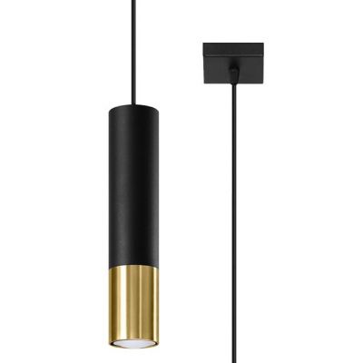 Sollux Lampa wisząca Loopez 1 czarny/złoty SL.0952 (SL.0952)