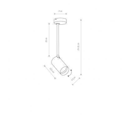 NOWODVORSKI Lampa punktowa tuba zwis MONO LONG S (7724)