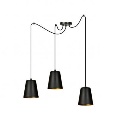 Emibig lampa wisząca LINK 3 BLACK / GOLD E27 60W MAX 455/3 (455/3)