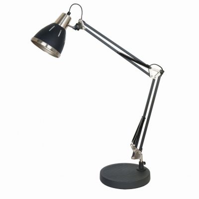 ITALUX lampa biurkowa Jesso E27 60W 220V IP20 kolor - grafitowy piaskowany, nikiel satynowany (MT-HN2145A BK)