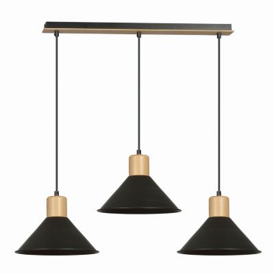 Emibig lampa wisząca ROWEN 3 BLACK E27 60W MAX 1044/3 (1044/3)