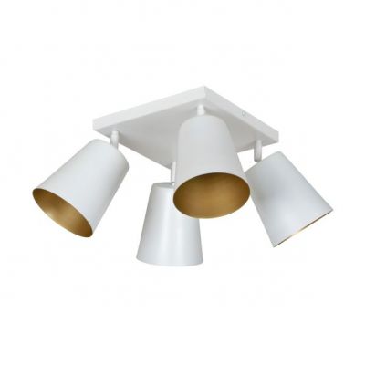 Emibig lampa wisząca PRISM 4 WHITE / GOLD E27 60W MAX 407/4 (407/4)