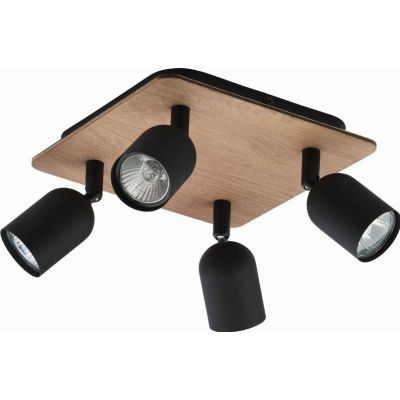 TK Lighting plafon (reflektorki) Top Wood 4xGU10 drewniano/czarny 3293 (3293)