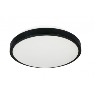 Lampa sufitowa SELENE plafon 2xE27 z mikrofalowym czujnikiem ruchu 2x60W klosz matowy IP54 czarny ORNO (CL/2XE27-10MV/B)