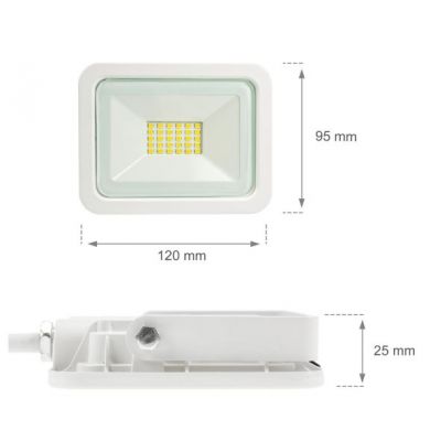 NAŚWIETLACZ LED HALOGEN BIAŁY 20W IP65 NEUTRALNA  SLI029042NW Spectrum Led (SLI029042NW)