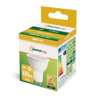 Żarówka LED z soczewką GU10 4W 45st  neutralna biel  WOJ+14090 Spectrum Led (WOJ+14090)