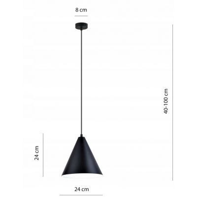 Emibig Lampa wisząca REBEL 1 BLACK/WHITE E27 15W MAX LED  1270/1 (1270/1)