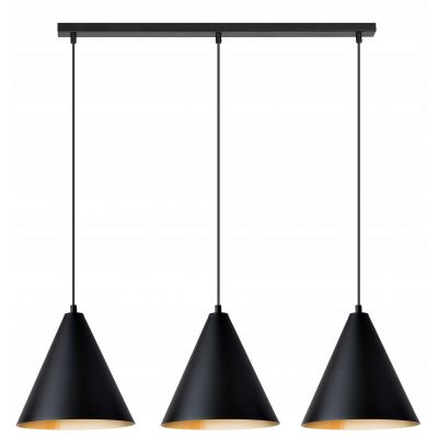 Emibig Lampa wisząca REBEL 3 BLACK/GOLD E27 15W MAX LED  1272/3 (1272/3)