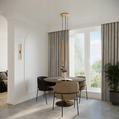 Nowoczesna lampa wisząca złota podwójna tuby regulowana G9 PASTELO 2 Sollux (SL.1305)