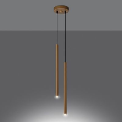 Nowoczesna lampa wisząca złota podwójna tuby regulowana G9 PASTELO 2 Sollux (SL.1305)