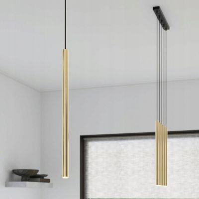 Nowoczesna lampa wisząca złota podwójna tuby regulowana G9 PASTELO 2 Sollux (SL.1305)