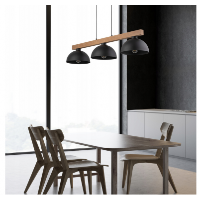 Lampa wisząca OSLO czarna 3 PŁ E27 LED MAX 15W Tk Lighting (4710)