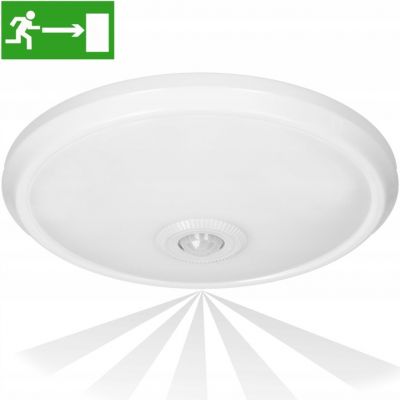 ZONDA LED EMERGENCY 12W/1,2W, plafon z czujnikiem ruchu, 800lm/80lm, IP20, 4000K, poliwęglan mleczny AD-PL-391WLPMR4 ORNO (AD-PL-391WLPMR4)