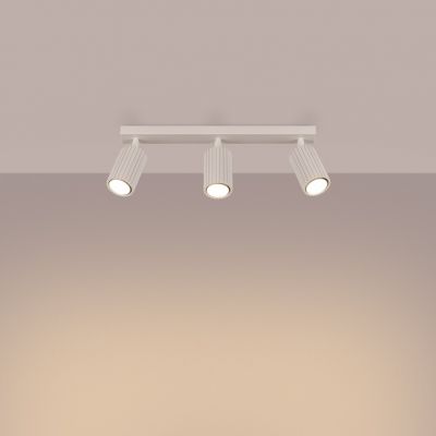 Plafon lampa ryflowana sufitowa na szynie KARBON 3L beżowy SL.1600 SOLLUX (SL.1600)