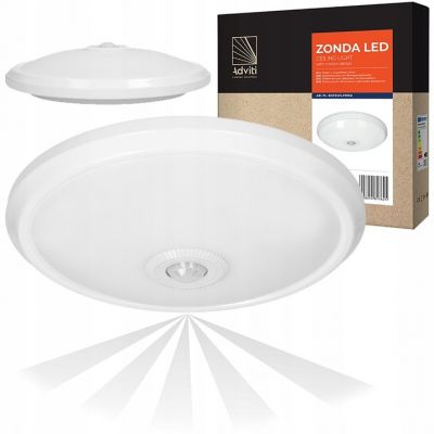 ZONDA LED 12W, plafon z czujnikiem ruchu, 800lm, IP20, 4000K, poliwęglan mleczny, biały AD-PL-349WLPMR4 ORNO (AD-PL-349WLPMR4)