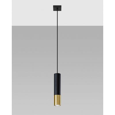 Sollux Lampa wisząca Loopez 1 czarny/złoty SL.0952 (SL.0952)