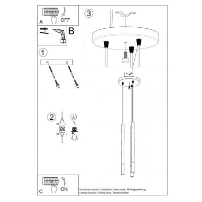 LAMPA Wisząca Tuba MOZAICA 3 Czarna SOLLUX SL.0893 (SL.0893)