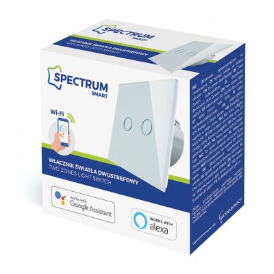 Włącznik światła dwustrefowy biały SMART  WOJ+05416 Spectrum Led (WOJ+05416)