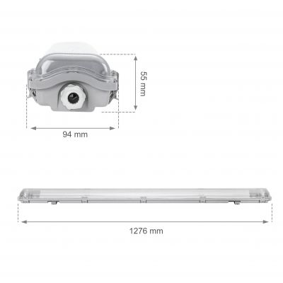 Oprawa hermetyczna pod tuby LED 2x120cm 230V IP65  SLI028015_SLIM Spectrum Led (SLI028015_SLIM)