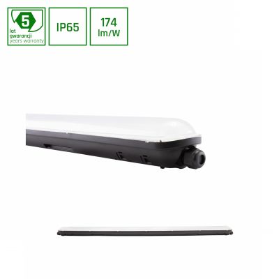 Oprawa hermetyczna LIMEA GIGANT HERMETYK 1200mm 38W neutralna biel 230V 120ST IP65 IK10 1250x72x70mm CZARNY 5 LAT gwarancji producenta (SLI028025NW_PW__BLACK)
