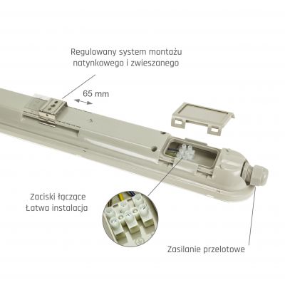 Oprawa hermetyczna LED LIMEA GIGANT 52W 150cm IP65 neutralna biel  SLI028026NW Spectrum Led (SLI028026NW)