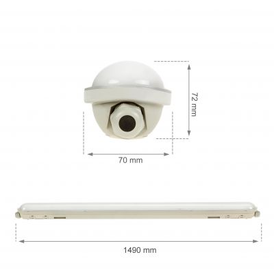 LIMEA GIGANT HERMETYK 1500mm 52W NW 230V 120st IP65 IK10 1490x72x70mm SZARY 5 lat gw. SLI028026NW_PW Spectrum Led (SLI028026NW_PW)
