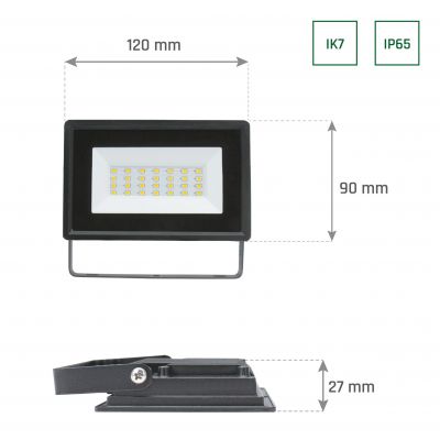 NOCTIS LUX 3 NAŚWIETLACZ 20W NW 230V IP65 120x90x27mm CZARNY SLI029049NW_PW Spectrum Led (SLI029049NW_PW)