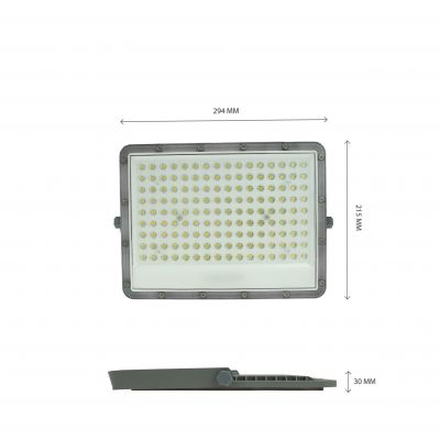 Naświetlacz lampa NOCTIS MAX 100W zimna biel 230V 85st IP65 294x215x30 mm SZARY 5 lat gwarancji (SLI029056CW_PW)