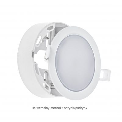 Oprawa ALGINE 2w1DOWNLIGHT 6W 580lm NW 230V 110st IP20 BIAŁY okrągła  SLI037027NW Spectrum Led (SLI037027NW)