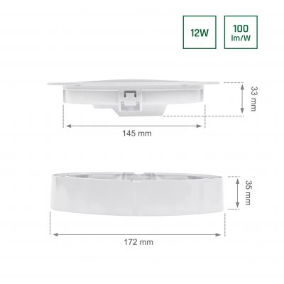 Oprawa ALGINE 2w1 DOWNLIGHT 18W 1900lm neutralna biel 230V 110st IP20 BIAŁY okrągła  SLI037029NW Spectrum Led (SLI037029NW)