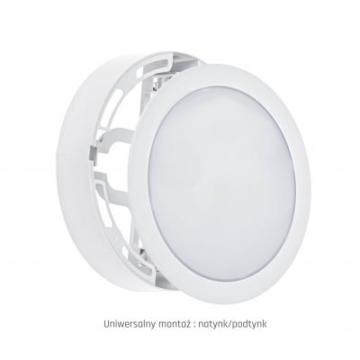 Oprawa lampa ALGINE ECO 2w1 NATYNK-PODTYNK DOWNLIGHT 12W ciepła biel 230V 110st IP20 IK06 170x35mm BIAŁY okrągła SLI037028WW_PW (SLI037028WW_PW)