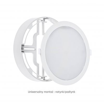 Oprawa lampa ALGINE ECO 2w1 natynkowa-podtynkowa DOWNLIGHT 18W ciepła biel 230V 110st IP20 IK06 223x35mm BIAŁY okrągła SLI037029WW_PW (SLI037029WW_PW)