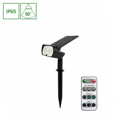 Lampa wbijana solarna ogrodowa OCULUS SOLARIS IP65 2W czarny + pilot (SLI049002)