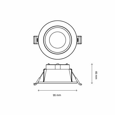 Oprawa sufitowa oczko FIALE CORE ANTI-GLARE GU10 IP20 FI95X46MM BIAŁY SRODEK CZARNY OKRĄGŁA Spectrum LED Wojnarowscy (SLIP001029)