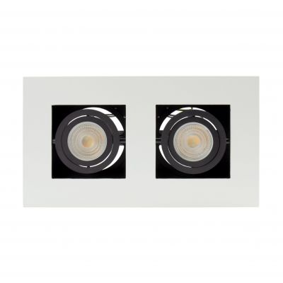 MIRORA GU10 X2 NATYNKOWA GU10 250V IP20 255X145X85 mm BIAŁY CZARNY prostokątna ruchoma  SLIP005046 Spectrum Led (SLIP005046)