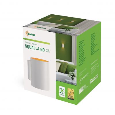 Kinkiet Squalla G9 IP20 tuba biała złota Spectrum (SLIP006003)