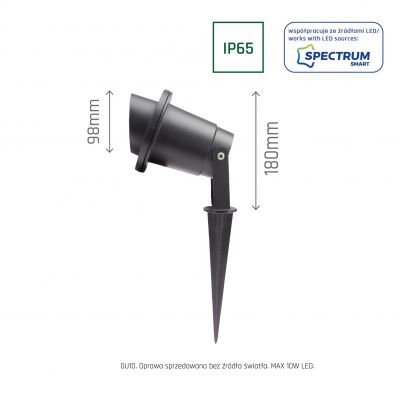 Oprawa ogrodowa wbijana FLORI GU10 ALU ANGLE IP65 SPECTRUM (SLIP012014)