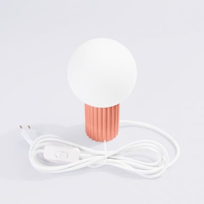 Lampa biurkowa tuba klosz KULA HALO brzoskwiniowa do sypialni SOLLUX (SL.1756)