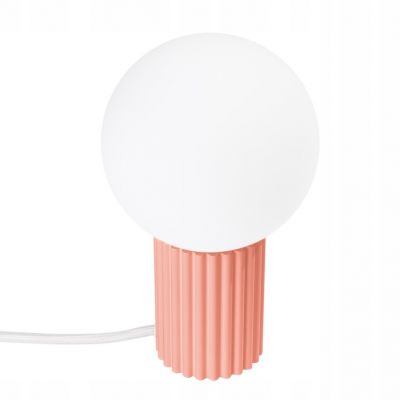 Lampa biurkowa tuba klosz KULA HALO brzoskwiniowa do sypialni SOLLUX (SL.1756)