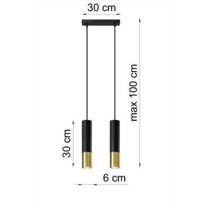 Sollux lampa wisząca Loopez 2 2xGU10 czarno/złota SL.0953 (SL.0953)