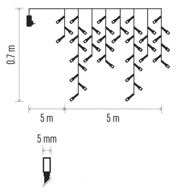 Lampki świąteczne SOPLE 300 LED 5m zimna biel 8 programów timer pilot EMOS (D4CC02)