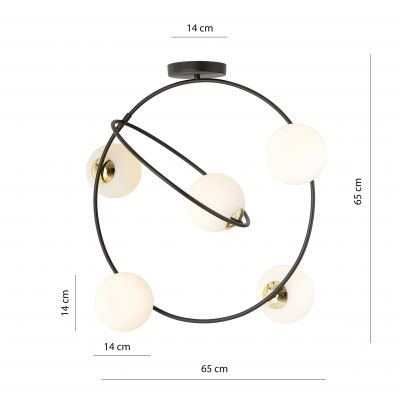 Emibig Żyrandol STARDOM 5 BL OPAL E14 10W MAX LED 1293/5 (1293/5)