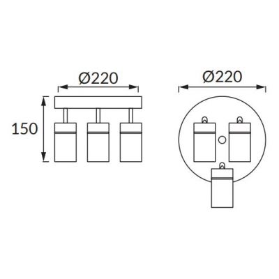 Kinkiet łazienkowy oprawa ścienno-sufitowa TENOR GU10 3C WHITE IDEUS (04074)